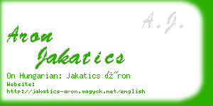 aron jakatics business card